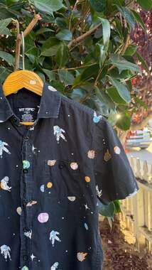 Hot Topic Space Astronaut Button Down Shirt